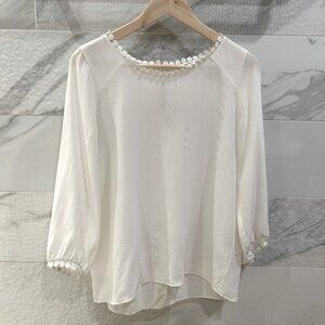 Club Monaco 100% Silk Long Sleeve Blouse